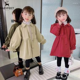 Coat 2024 Baby Girls Jackets Trench Long Coats Spring Autumn Clothing Kids Children Casual Clothes Windbreak Out Garment Overwear