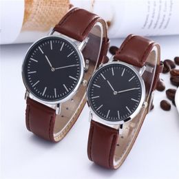 New Fashion LEATHER strip watches 36mm women watches 40mm men watches Quartz Watch Relogio Feminino Montre Femme Wristwatches gift2623