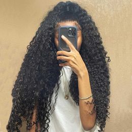 Synthetic Wigs Synthetic Wigs 360 Lace Frontal Wig 30 34 Inch Curly Human Hair Wig For Women Pre Plucked Brazilian Wigs 13x4 Hd Deep Water Wave Lace Front Wig 240327