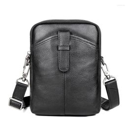 Bag Genuine Leather Small Shoulder Sling Men's Messenger Male Business Bags 1052A