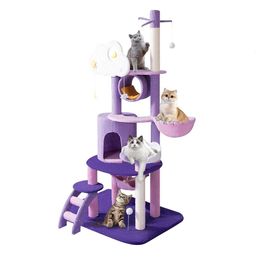 67 Inch Tree for Indoor, Large Tower with Sisal Scratching Post, Multi-level Tall Big Plush Cat Condo Furnture Activity Center, Pet Kittens Condos Perch