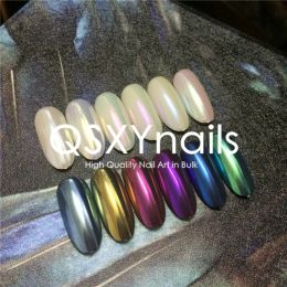 Glitter Wholesale 100g Shell Powder Nail Mirror Chrome Pigment Pearlescent Aurora Effect Glitter for Nail Art Decoration Manicure