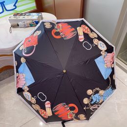 Unisex Designer Umbrellas Automatic Rain and Sunshine Umbrella Bags Pattern