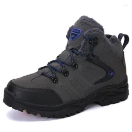 Fitness Shoes High Top Men Outdoor Plush Hiking Walking Size 36-46 Non-slip Wear-resistant Rubber Bottom