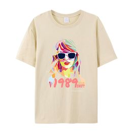 Solid Summer T Shirt for Women Clothing Letter Print O-neck Short-sleeve T-shirt Femme Loose Casual Crop Top 100% Cotton Tee 17