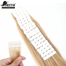 Extensions Neitsi Human Hair Adhesive Tape In Extensions 12"20" 100% Real Natural Hair Remy Straight Invisible Skin Weft Blonde Ombre