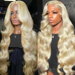 Synthetic Wigs Le Mythe 250 Density Body Wave HD Transparent 613 Blonde 30 40 Inch 13x6 Lace Front Wigs Human Hair 13x4 Lace Frontal Wig Women 240329