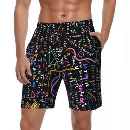 Men's Shorts Man Board Mathematical Casual Beach Trunks Formula Abstract Quick Dry Sports Fitness Oversize Short Pants