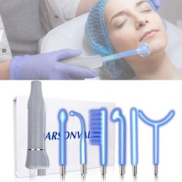 Devices 4/6 in1 High Frequency Facial Machine Electrotherapy Wand Glass FUSION Neon + Argon Wands Remove Wrinkles Inflammation Acne Skin