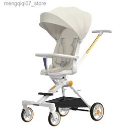 Strollers# Lightweight baby stroller High Landscape four wheels stroller Portable folding multifunction Two-way Sitting and Lying baby pram L240319
