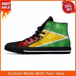 Shoes Hot Guyana Guyanaese Flag Patriotic Pride Fashion Casual Cloth Shoes High Top Comfortable Breathable 3D Print Men Women Sneakers