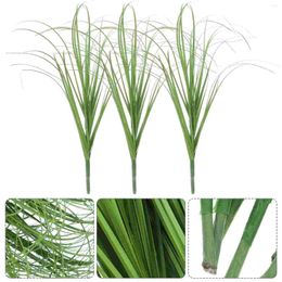 Decorative Flowers 12 Pcs Artificial Green Stem Fake Decor Home Grass Lifelike Props Plastic Simulation Faux Model Simulated Plant Adornment