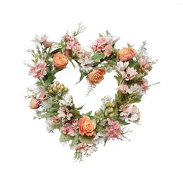 Decorative Flowers Artificial Wreath Spring Beautiful Floral Hoop All Seasons Wreaths For Front Door Garden Wedding Outside