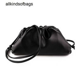 Bottegvenets Bags Pouch 2024 Hot Selling Xiaojing Laojiang Handheld Bag Cloud Solid Colour Top Layer Soft Leather Pleated Dumpling Single Shoulder Crossbody