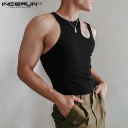 Men's Tank Tops Sexy Leisure New Mens Loose Solid Hot Sale Vests Comeforable Sleeveless Shoulder Hollow Design Vests S-5XL Tops 2023 L240319