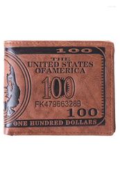 Wallets 1PC Arrival Men Pockets Card US Dollar Bill Money Wallet Funny Foldable PU 2 Colors Carteira