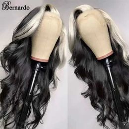 Synthetic Wigs Synthetic Wigs Bernardo Synthetic Lace Front Long Body Wave For Black Woman Babyhair Preplucked Glueless Heat Resistant Fiber Hair Daily Wigs 240327