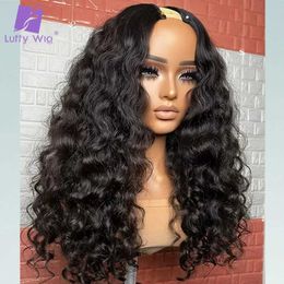 Synthetic Wigs 180 Density V Part Wig Human Hair Curly Brazilian Remy VPart Wigs No Leave Out Middle U Part Wig Glueless For Black Women LUFFY 240328 240327