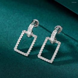 Dangle Earrings Real AU750 18K White Gold 0.5 Carat Diamond Drop For Women Classic Engagement Jewellery
