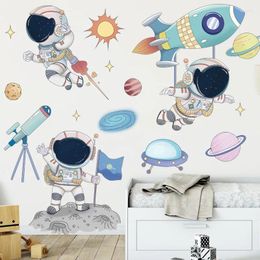 Wall Stickers Cartoon Space Travel For Kids Rooms Kindergarten Bedroom Decor PVC Decals NurseryHome Decoration DIY