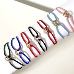 Pulseira de moda de designer feminino masculina 316l aço inoxidável Trindade anel de corda de cordas Três anéis tira de mão pulseiras