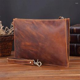 Wallets But Crazy Horse Leather Clutch Bags Large Capacity Cow Retro LONG Purse Male Multifunction Wallet Passport Cover