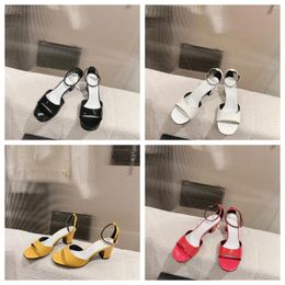 Sandals Spring And Summer Patent Leather Candy Colour High Heel Open Toe Simple Smooth Ankle Loop Style