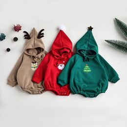 MILANCEL Baby Bodysuit Christmas Embroidery Santa Clause Baby Clothing 240318