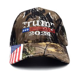 2024 Trump US Flag Star Spangled Banner Letter Embroidered Baseball Hat Outdoor Hat