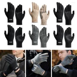 Cycling Gloves 1pair Warm Autumn Winter Men Women Thick Plush Touch Screen Knitted Wool Mitts Full Finger Mittens Sport