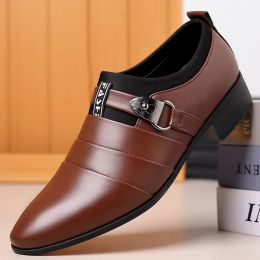 Shoes Black Shoes Men Luxury Business Oxfords Leather Breathable Formal Dress Male Office Wedding Flats Rubber Footwear Mocassin Homme