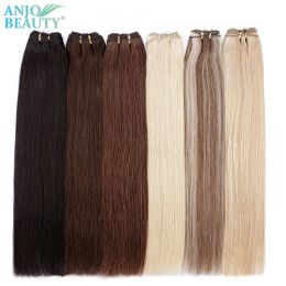 Weft Straight Human Hair Weaves Bundles Brazilian Remy Human Hair Sew In Weft Extensions Straight Blonde 100g 16"28" Natural Hair