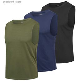 Men's Tank Tops Mens 3 Pack Running Tank Tops Breathable Workout Muscle Sleeveless T-Shirts Summer Gym Fitness Vests L240319