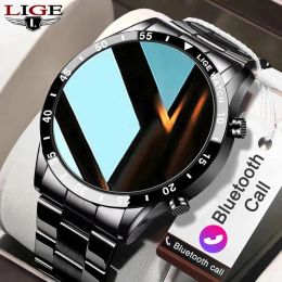 Watches Steel Band Smart Watch Men Business Bluetooth Call Sports Fitness Watch For Android IOS Men Smart Watch IP67 Waterproof +Box