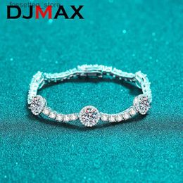 Charm Bracelets DJMAX Original 925 Sterling Silver Las Luxurious Moissanite Diamond Chain 8.3-9.1CT Moissanite for Women New 2023 L240319