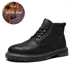 Boots Men Casual Shoes For High Top Male Ankle Nice Outdoor Winter Warm Working Comfortable Botas