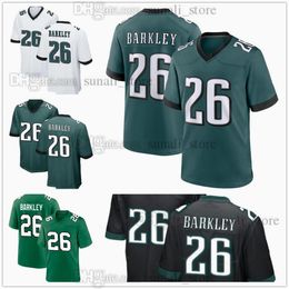 Stitched 2024 New Football Jerseys 26 Saquon Barkley 0 Bryce Huff Sports Team Green Black White Men Women Youth Embroidery