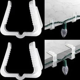 Hooks 10pcs Plastic Christmas Light Hanger Durable Weatherproof Sturdy Gutter Clips Practical Fascia Boards Garden