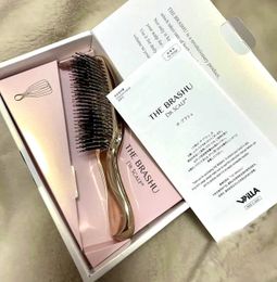 Japanese Premium Head Massager Scalp Brush Hair Massager Shampoo Brush Wet Plastic Detangling Brush Hair Cleaning Comb Rose gold 240314