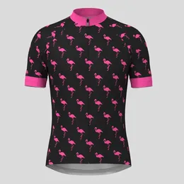 Racing Jackets Flamingo Man Cycling Jersey Short Sleeve Summer Bike Shirt Bicycle Wear Mountain Road Clothes Breathable MTB Clothing
