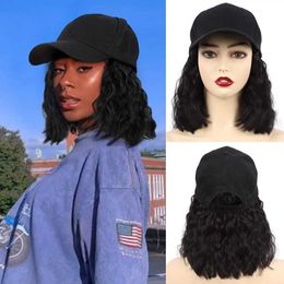Synthetic Wigs Naturally Connect Curly Wavy Hair Wig With Adjustable Baseball Cap - Synthetic For Daily Wear 240328 240327