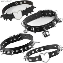 Anhänger Halsketten 20 Stile Cosplay Punk Kragen Halsband Sexy Harajuku PU Leder Schwarz Halsreifen Halskette Kette Anhänger Frauen Rock Gothic Hals SchmuckL2403L2403