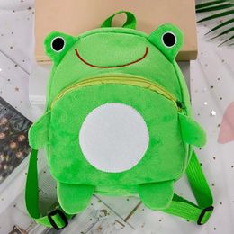 Frog mini schoolbag baby backpack childrens shool bags kids plush 240314