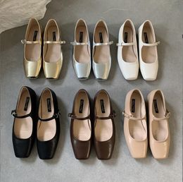 New Brand Women Flats Fashion Square Toe Shallow Mary Jane Shoes Soft Casual Ballet Shoes Slingback Shoes
