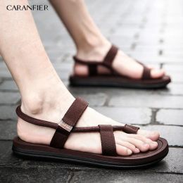 Boots Caranfier 2019 New Summer Beach Shoes Men Casual Sandals Gladiator Roman Sandalias Male Shoes Adult Slipon Flat Flip Flops