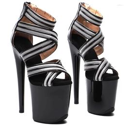 Sandals LAIJIANJINXIA 20CM/8inches PU Upper Fashion Sexy Exotic High Heel Platform Party Women Modern Pole Dance Shoes 321