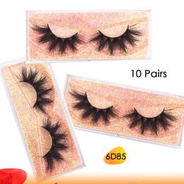 Eyelashes 10 pairs 6D Mink Eyelashes Fluffy Dramatic Eyelashes Makeup Wispy Mink Lashes Natural Long False Eyelash Thick Fake Lashes 6D85