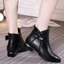 Boots 2023 Autumn Winter Ankle Boot Women Short Tube Versatile Soft Leather Booties Mother Low Heel Fashion Comfortable Pointed Shoes