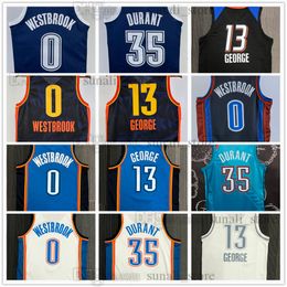 Old Team Basketball Jerseys Kevin 35 Durant Jerseys Russell 0 Westbrook Paul 13 George Men Women Youth