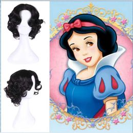 Synthetic Wigs Anime Snow White Princess Wig Body Wave Hair Heat Resistant Synthetic Costume Wigs Short Black Cosplay Child 240328 240327